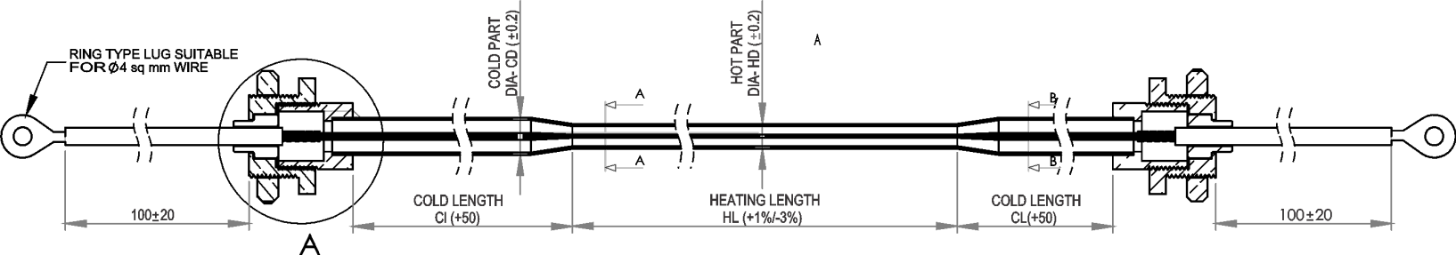 Expanded Cold Region type MI Heating Cable